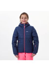 WEDZE - Kurtka narciarska dla dzieci Wedze 100 Warm. Kolor: niebieski, różowy, wielokolorowy. Materiał: polar, materiał. Sezon: zima. Sport: narciarstwo