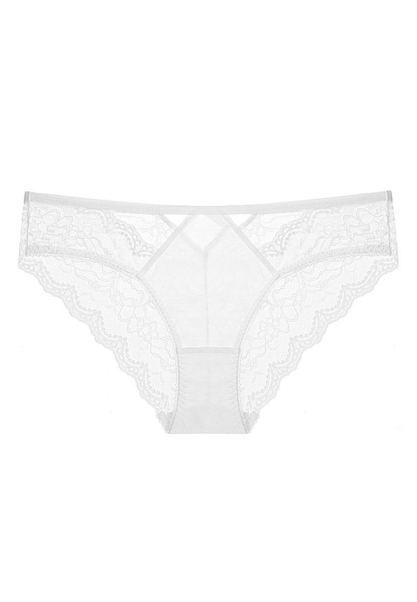 Intica - Koronkowe majtki ażurowe przewiewne na co dzień i specjalne okazje Evon. Kolor: biały. Materiał: koronka. Wzór: ażurowy