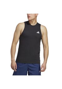 Adidas - Koszulka fitness męska ADIDAS bez rękawów. Materiał: materiał, skóra, poliester. Długość rękawa: bez rękawów