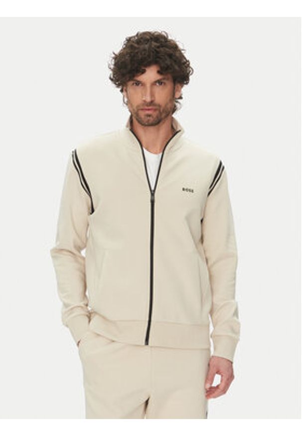 BOSS Dres 50533738 Beżowy Regular Fit. Kolor: beżowy. Materiał: bawełna