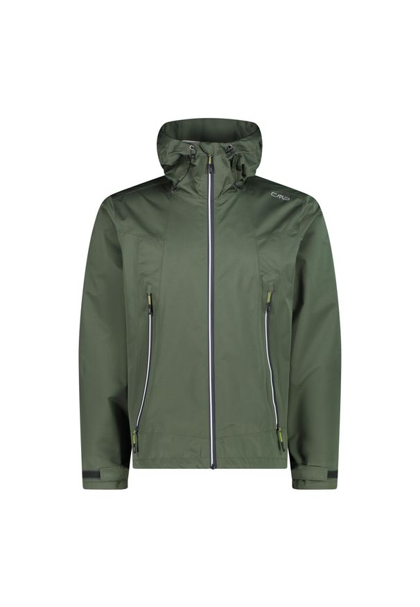 Kurtka przeciwdeszczowa męska CMP. Kolor: zielony. Sport: turystyka piesza