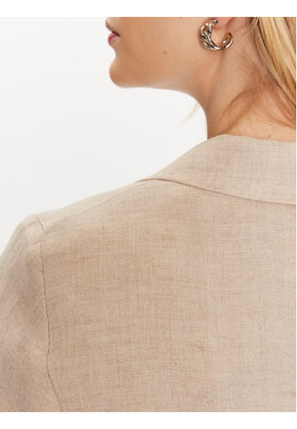 Weekend Max Mara Marynarka Nalut 2350410431 Beżowy Regular Fit. Kolor: beżowy. Materiał: len
