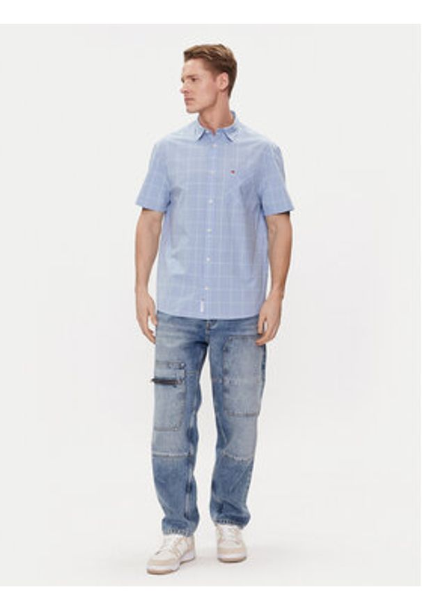 Tommy Jeans Koszula DM0DM18967 Niebieski Regular Fit. Kolor: niebieski. Materiał: bawełna