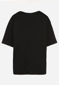 Born2be - Czarny Bawełniany Klasyczny T-shirt Merovira. Okazja: na co dzień, na spacer. Kolor: czarny. Materiał: bawełna. Styl: klasyczny