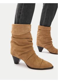 Badura Botki EO-APRIL-25FW218 Beżowy. Kolor: beżowy. Materiał: zamsz, skóra #2