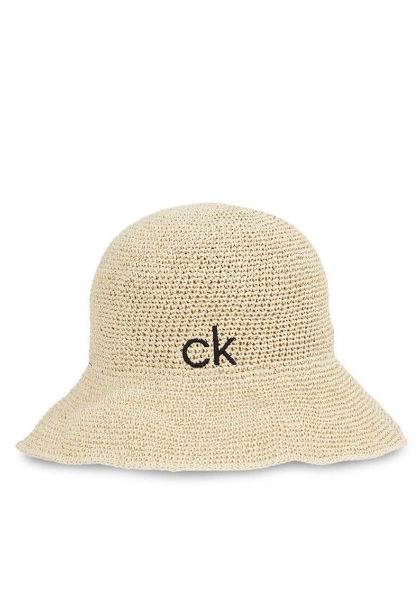 Calvin Klein Kapelusz Wide Brim Straw Bucket Hat K60K612914 Beżowy. Kolor: beżowy. Materiał: poliester, materiał