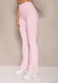 Renee - Różowe Legginsy Dzwony High Waist Orruvana. Okazja: na co dzień. Stan: podwyższony. Kolor: różowy. Styl: sportowy, casual
