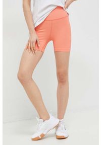 Helly Hansen szorty sportowe Allure damskie kolor pomarańczowy gładkie high waist. Stan: podwyższony. Kolor: pomarańczowy. Materiał: skóra, dzianina. Wzór: gładki. Styl: sportowy