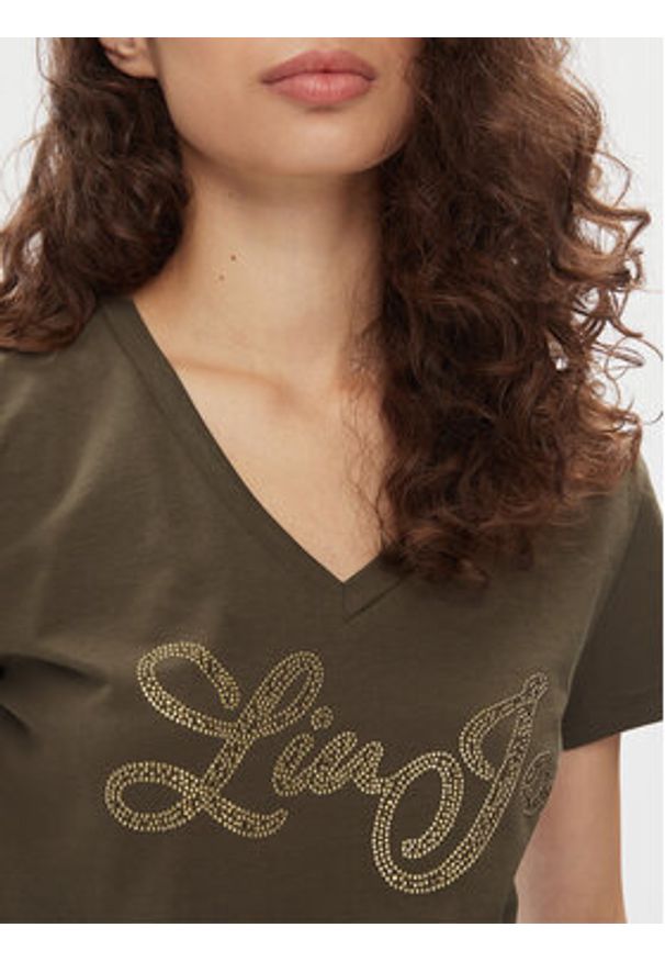 Liu Jo T-Shirt MA4337 JS923 Khaki Regular Fit. Kolor: brązowy. Materiał: bawełna