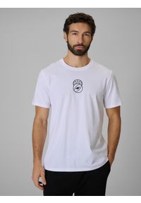 4f - 4F T-shirt regular z nadrukiem męski - biały XL. Okazja: na co dzień. Kolor: biały. Materiał: dzianina, bawełna, materiał. Wzór: nadruk. Styl: casual, klasyczny #1
