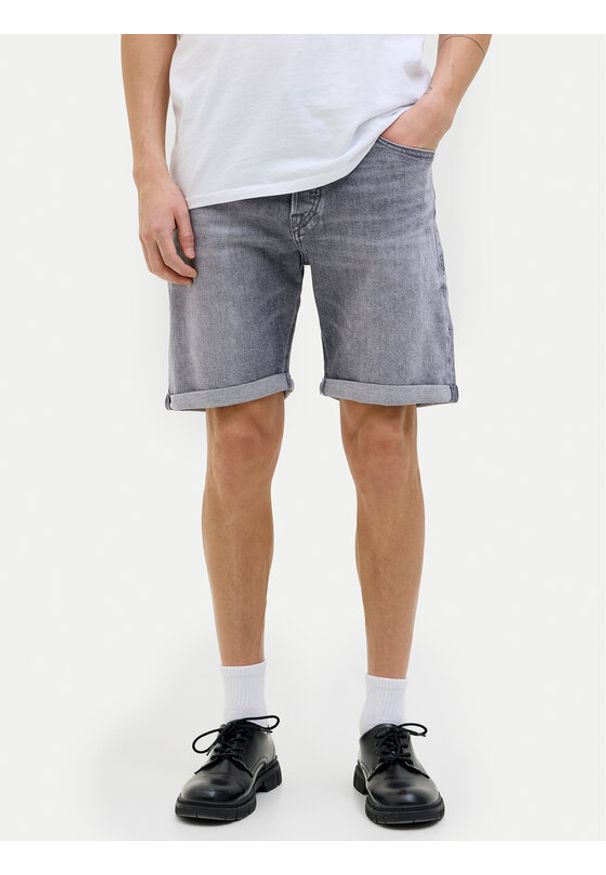 Jack & Jones - Jack&Jones Szorty jeansowe Rick 12269612 Szary Regular Fit. Kolor: szary. Materiał: bawełna