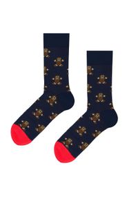 His Story - Skarpetki Bawełniane - Tematyczne - Granatowe, Ciastek. Kolor: niebieski. Materiał: elastan, bawełna, poliamid #5