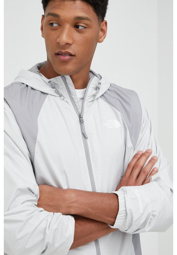 The North Face kurtka Hydraneline męska kolor szary przejściowa. Typ kołnierza: kaptur. Kolor: szary. Materiał: włókno, materiał