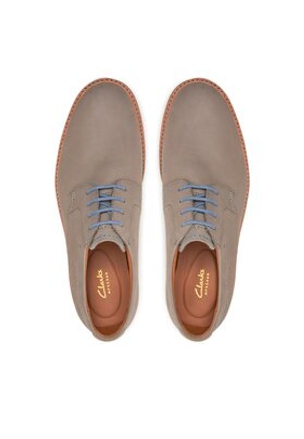 Clarks Półbuty Atticus Ltlace 26176084 Szary. Kolor: szary. Materiał: nubuk, skóra