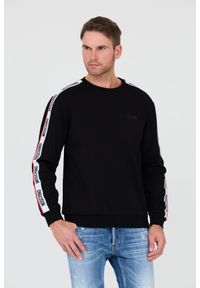 MOSCHINO Czarna męska bluza z lampasami, Rozmiar XL. Typ kołnierza: bez kaptura. Kolor: czarny #4