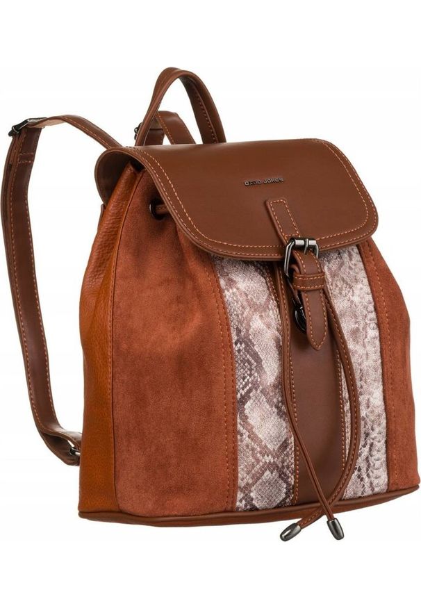 DAVID JONES - David Jones Plecak damski ze skóry ekologicznej z klapką - David Jones NoSize. Materiał: skóra ekologiczna
