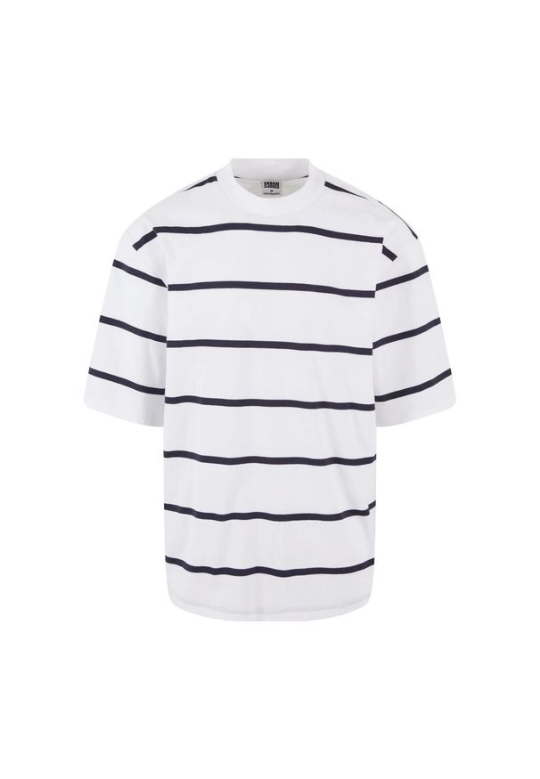 Urban Classics - Męska Koszulka Stripe Oversized T-shirt. Kolor: biały, wielokolorowy, niebieski