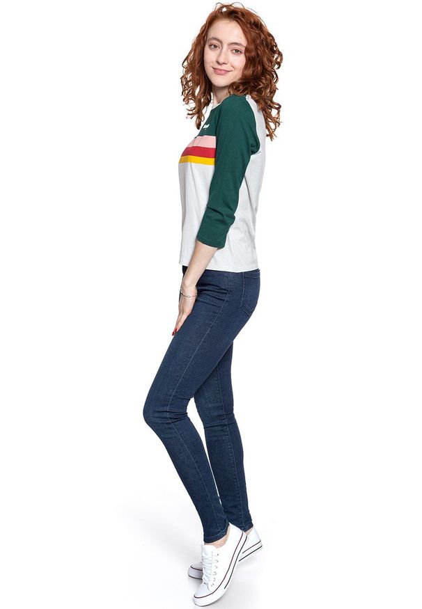 Wrangler - WRANGLER RAINBOW TEE CLOUD BLUE W7P5GHB03 112132063. Długość rękawa: długi rękaw. Wzór: nadruk