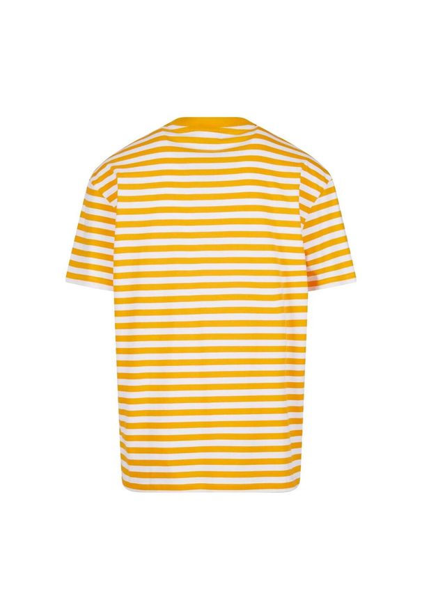 Urban Classics - T-shirt Męski Paski Standardowy. Kolor: biały, wielokolorowy, żółty. Wzór: paski. Sport: turystyka piesza