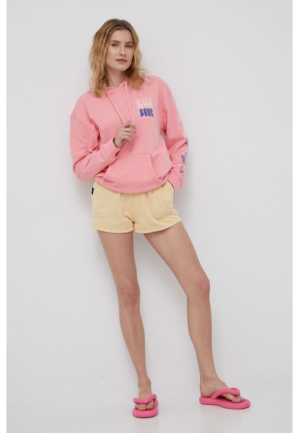 Roxy szorty damskie kolor żółty gładkie medium waist. Okazja: na co dzień. Kolor: żółty. Materiał: dzianina. Wzór: gładki. Styl: casual