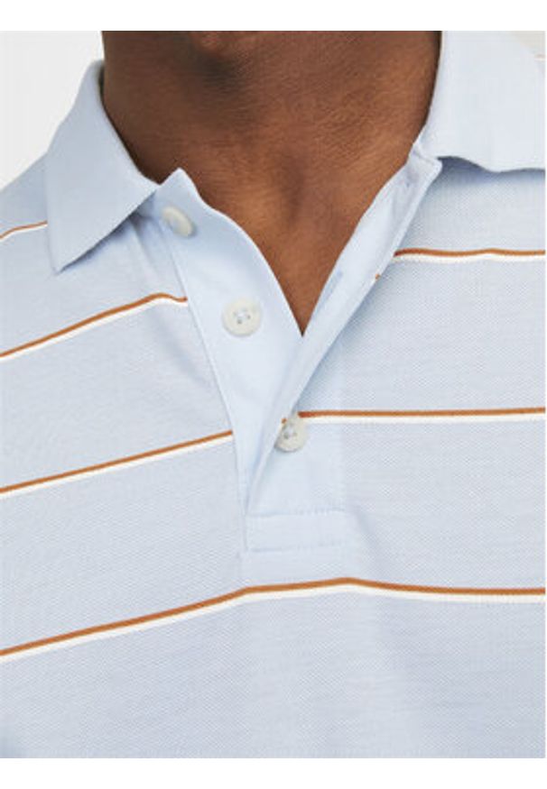 Jack & Jones - Jack&Jones Polo Bluwin 12170931 Błękitny Regular Fit. Typ kołnierza: polo. Kolor: niebieski. Materiał: syntetyk, bawełna
