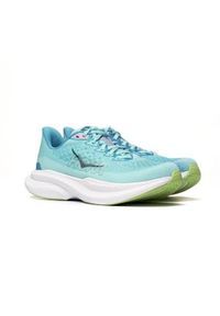 Buty do biegania damskie Hoka One One Mach 6. Kolor: niebieski. Materiał: materiał, syntetyk. Szerokość cholewki: normalna. Sport: bieganie
