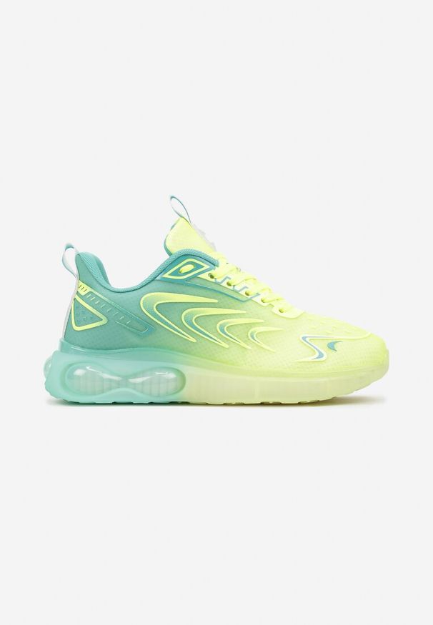 Renee - Żółto-Zielone Buty Sportowe Sneakersy na Płaskiej Podeszwie ze Sznurowaniem Risannie. Okazja: na co dzień. Zapięcie: sznurówki. Kolor: żółty. Materiał: dresówka. Szerokość cholewki: normalna. Obcas: na płaskiej podeszwie