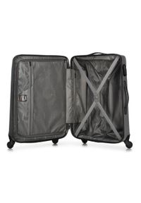 Wittchen - Średnia walizka z ABS-u żłobiona szara. Kolor: szary. Materiał: guma. Styl: klasyczny