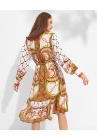 HERZEN'S ANGELENGEHEIT - Brązowa sukienka we wzory. Kolor: brązowy. Materiał: materiał, wiskoza. Długość rękawa: długi rękaw. Długość: midi