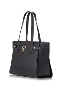 Ochnik - Czarna torebka damska z logo. Kolor: czarny. Materiał: skórzane. Styl: casual, elegancki. Rodzaj torebki: na ramię #6