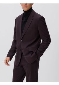 Reserved - Marynarka slim fit z domieszką wiskozy - mahoniowy. Kolor: brązowy. Materiał: wiskoza. Wzór: gładki #1