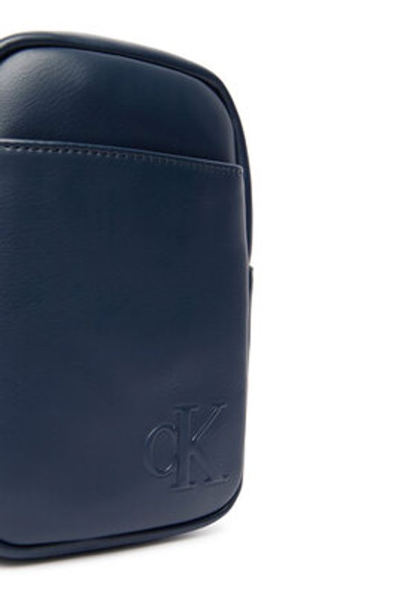 Calvin Klein Saszetka Bold Ck Slim Reporter LV04D3279G Granatowy. Kolor: niebieski. Materiał: skóra
