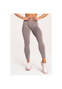 GYM GLAMOUR - Legginsy fitness damskie Gym Glamour basic. Kolor: szary. Sport: fitness