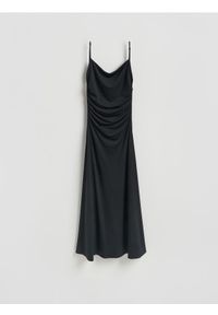 Reserved - Sukienka z odkrytymi plecami - czarny. Kolor: czarny. Materiał: dzianina #1