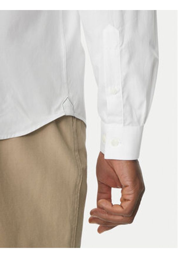 Lacoste Koszula CH5620 Biały Slim Fit. Kolor: biały. Materiał: bawełna