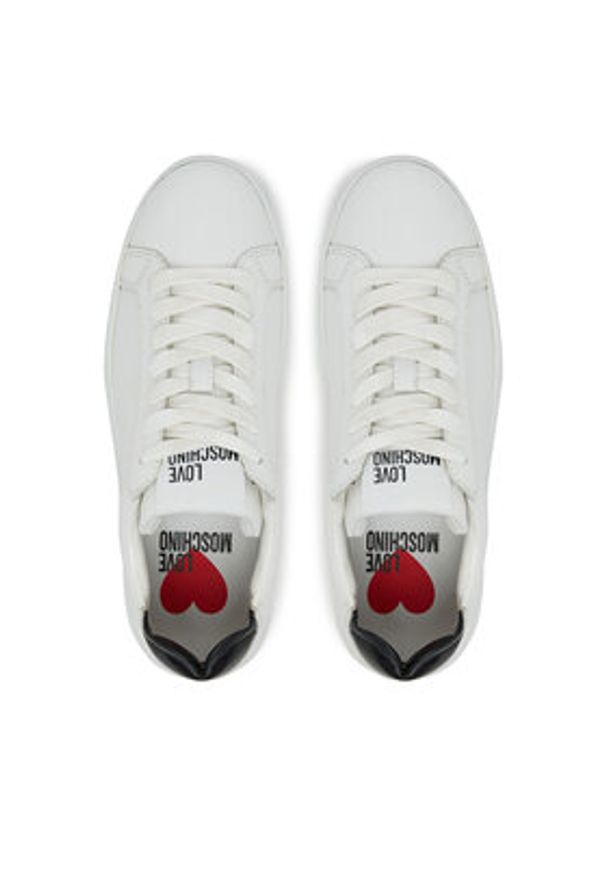 Love Moschino - LOVE MOSCHINO Sneakersy JA15174G1NIA310A35 Biały. Kolor: biały. Materiał: skóra