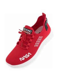 Nasa - Czerwone Sneakers NASA dla Mężczyzn - Rozmiar 42, Styl i Komfort. Kolor: czerwony. Materiał: syntetyk, materiał