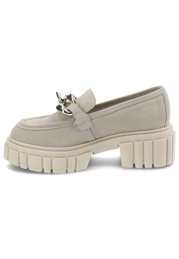 Beżowe Półbuty Karino Skórzane Buty Damskie. Okazja: na co dzień. Zapięcie: klamry. Kolor: beżowy. Materiał: skóra. Styl: casual, elegancki