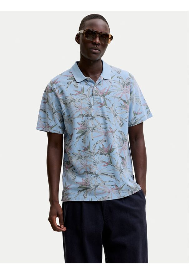 Jack & Jones Polo Blu Hawaii 12295860 Niebieski jasny Relaxed Fit. Typ kołnierza: polo. Kolor: niebieski. Materiał: bawełna