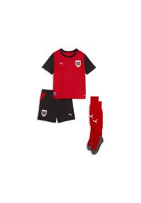 Puma - Młodzieżowy minizestaw domowy reprezentacji Austrii 2026 PUMA. Kolor: czerwony, wielokolorowy, czarny. Materiał: dresówka, materiał. Sport: piłka nożna #1