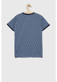 Guess t-shirt dziecięcy kolor granatowy wzorzysty. Kolor: niebieski. Materiał: bawełna, dzianina #3