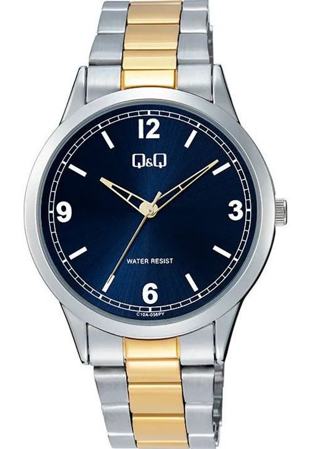 Zegarek Q&Q C10A-056P męski klasyczny niebieska tarcza cyfry .. Kolor: niebieski. Styl: klasyczny