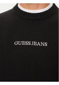 Guess Jeans Sweter M4BR31 Z3HM1 Czarny Regular Fit. Kolor: czarny. Materiał: bawełna #4