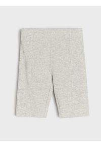 Sinsay - Prążkowane kolarki z bawełny - szary. Kolor: szary. Materiał: prążkowany, bawełna