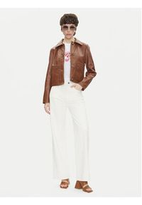 Pepe Jeans Kurtka skórzana Hillary PL402542 Brązowy Regular Fit. Kolor: brązowy. Materiał: skóra #4