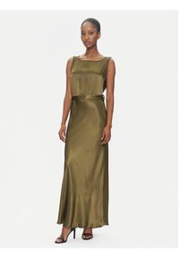 ViCOLO Sukienka wieczorowa TD0766 Khaki Regular Fit. Kolor: brązowy. Materiał: wiskoza. Styl: wizytowy #2