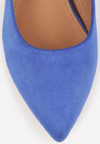 Born2be - Niebieskie Klasyczne Czółenka Vices na Szpilce Ovirissa. Okazja: do pracy, na spotkanie biznesowe. Kolor: niebieski. Materiał: futro. Wzór: aplikacja. Obcas: na szpilce. Styl: klasyczny #7