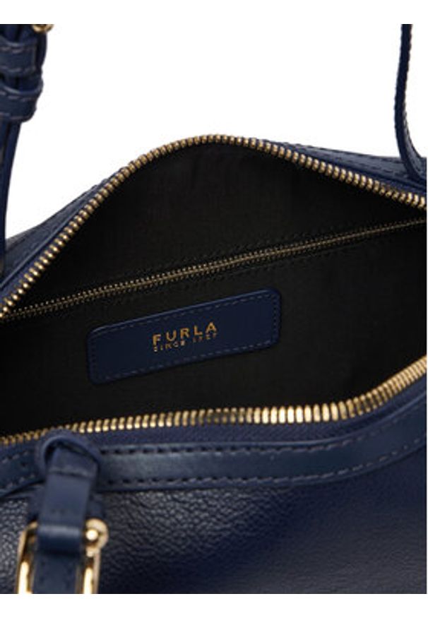 Furla Torebka Double M WB01905 BX3036 KH 4852S Granatowy. Kolor: niebieski. Materiał: skórzane