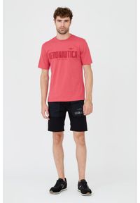 Aeronautica Militare - AERONAUTICA MILITARE Różowy bawełniany męski t-shirt, Rozmiar L. Kolor: różowy. Materiał: bawełna #5