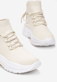Born2be - Beżowe Sneakersy Kallissa. Wysokość cholewki: za kostkę. Zapięcie: bez zapięcia. Kolor: beżowy. Materiał: materiał. Szerokość cholewki: normalna #7